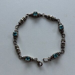 Elegant Silver and Blue Bracelet